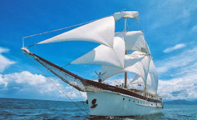 Captain Cook Cruises RaMarama back visiting Tivua Island