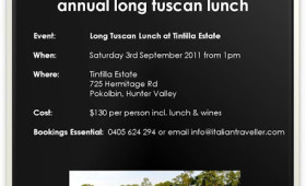 Diary Dates: Tintilla Estate Annual Long Tuscan Lunch