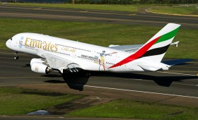 Emirates Cricket themed A380